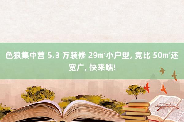 色狼集中营 5.3 万装修 29㎡小户型， 竟比 50㎡还宽广， 快来瞧!