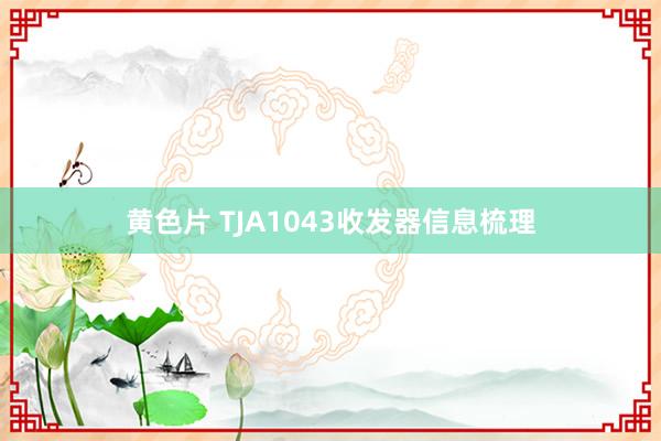 黄色片 TJA1043收发器信息梳理