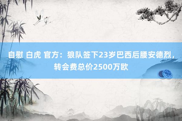 自慰 白虎 官方：狼队签下23岁巴西后腰安德烈，转会费总价2500万欧