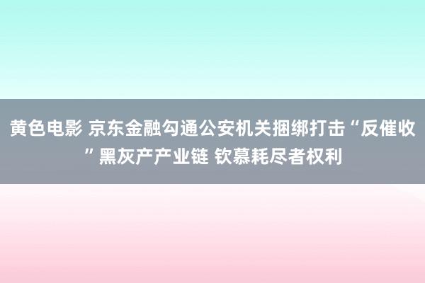 黄色电影 京东金融勾通公安机关捆绑打击“反催收”黑灰产产业链 钦慕耗尽者权利