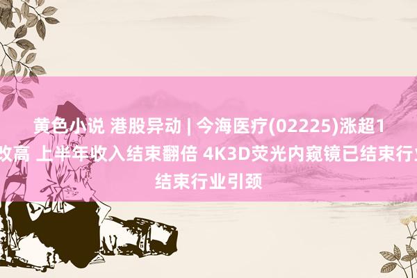 黄色小说 港股异动 | 今海医疗(02225)涨超17%篡改高 上半年收入结束翻倍 4K3D荧光内窥镜已结束行业引颈