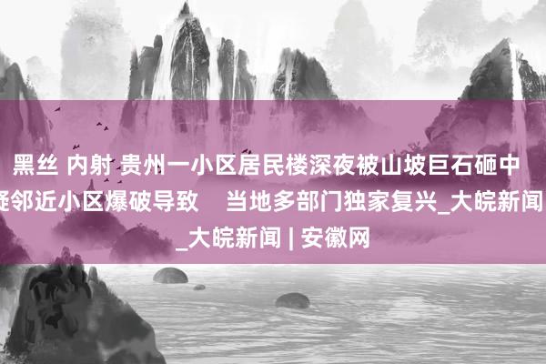 黑丝 内射 贵州一小区居民楼深夜被山坡巨石砸中  业主质疑邻近小区爆破导致    当地多部门独家复兴_大皖新闻 | 安徽网