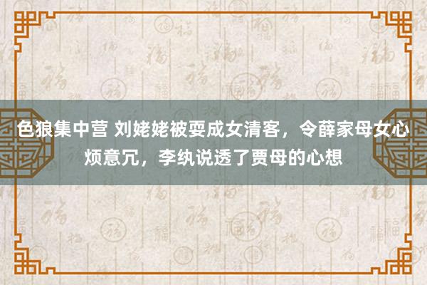 色狼集中营 刘姥姥被耍成女清客，令薛家母女心烦意冗，李纨说透了贾母的心想