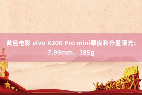 黄色电影 vivo X200 Pro mini厚度和分量曝光：7.99mm、185g