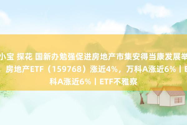 小宝 探花 国新办勉强促进房地产市集安得当康发展举行发布会，房地产ETF（159768）涨近4%，万科A涨近6%丨ETF不雅察