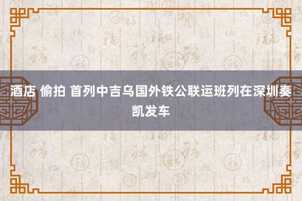 酒店 偷拍 首列中吉乌国外铁公联运班列在深圳奏凯发车