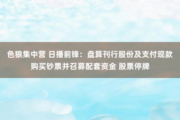 色狼集中营 日播前锋：盘算刊行股份及支付现款购买钞票并召募配套资金 股票停牌