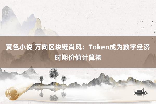 黄色小说 万向区块链肖风：Token成为数字经济时期价值计算物