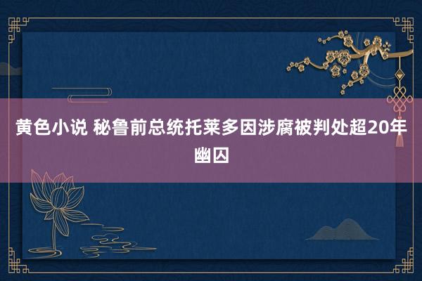 黄色小说 秘鲁前总统托莱多因涉腐被判处超20年幽囚