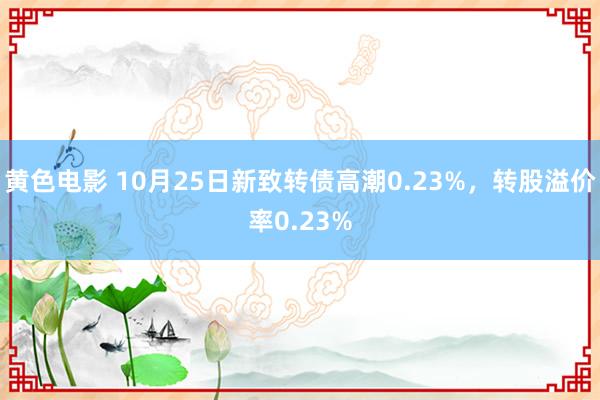 黄色电影 10月25日新致转债高潮0.23%，转股溢价率0.23%