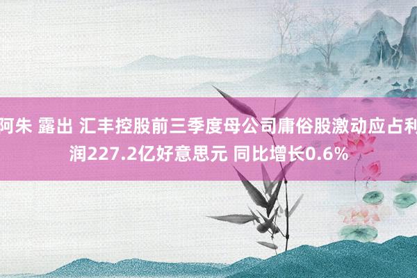 阿朱 露出 汇丰控股前三季度母公司庸俗股激动应占利润227.2亿好意思元 同比增长0.6%