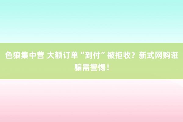 色狼集中营 大额订单“到付”被拒收？新式网购诳骗需警惕！