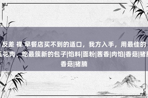 反差 裸 早餐店买不到的适口，我方入手，用最佳的五花肉、吃最簇新的包子|馅料|面粉|酱香|肉馅|香菇|猪腩