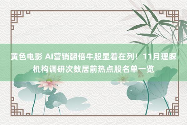 黄色电影 AI营销翻倍牛股显着在列！11月理睬机构调研次数居前热点股名单一览