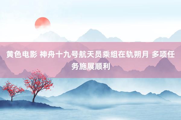 黄色电影 神舟十九号航天员乘组在轨朔月 多项任务施展顺利