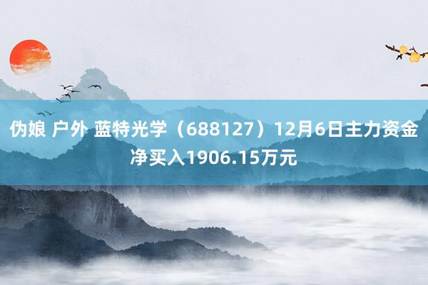 伪娘 户外 蓝特光学（688127）12月6日主力资金净买入1906.15万元