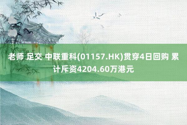 老师 足交 中联重科(01157.HK)贯穿4日回购 累计斥资4204.60万港元