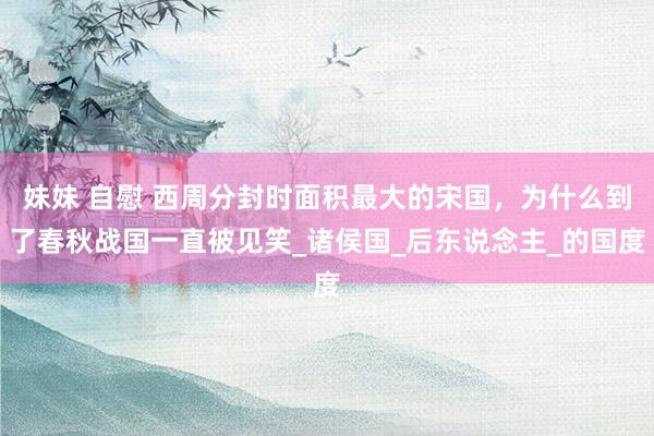 妹妹 自慰 西周分封时面积最大的宋国，为什么到了春秋战国一直被见笑_诸侯国_后东说念主_的国度